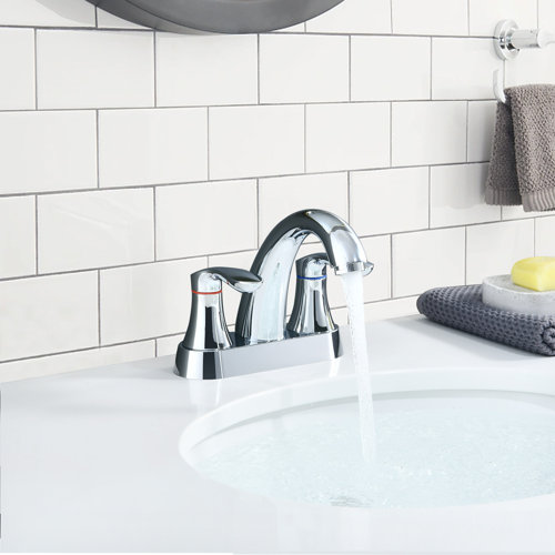 Hskbath Centerset Faucet 2handle Bathroom Vanity Faucet with Drain